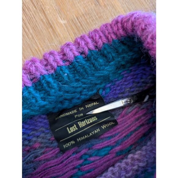 LOST HORIZONS Himalayan Wool Heavy Knit Fair Island Multicolor Sweater s… - Picture 3 of 9